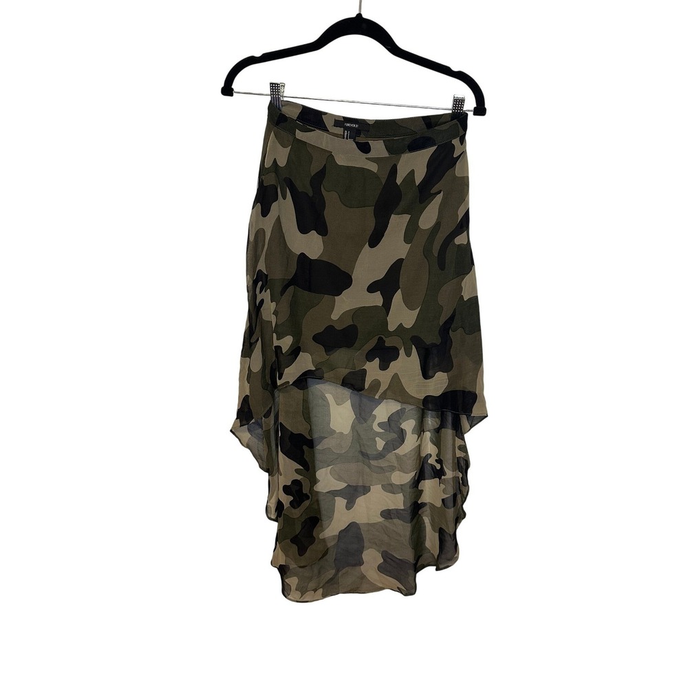 Forever 21 Camouflage High Low Maxi Skirt Size Small